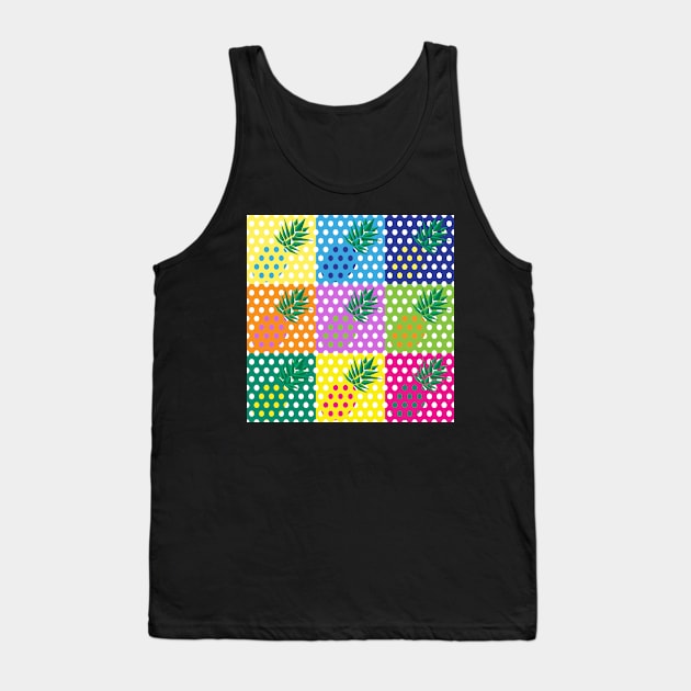 Polka Pineapple Pop Art Tank Top by implexity